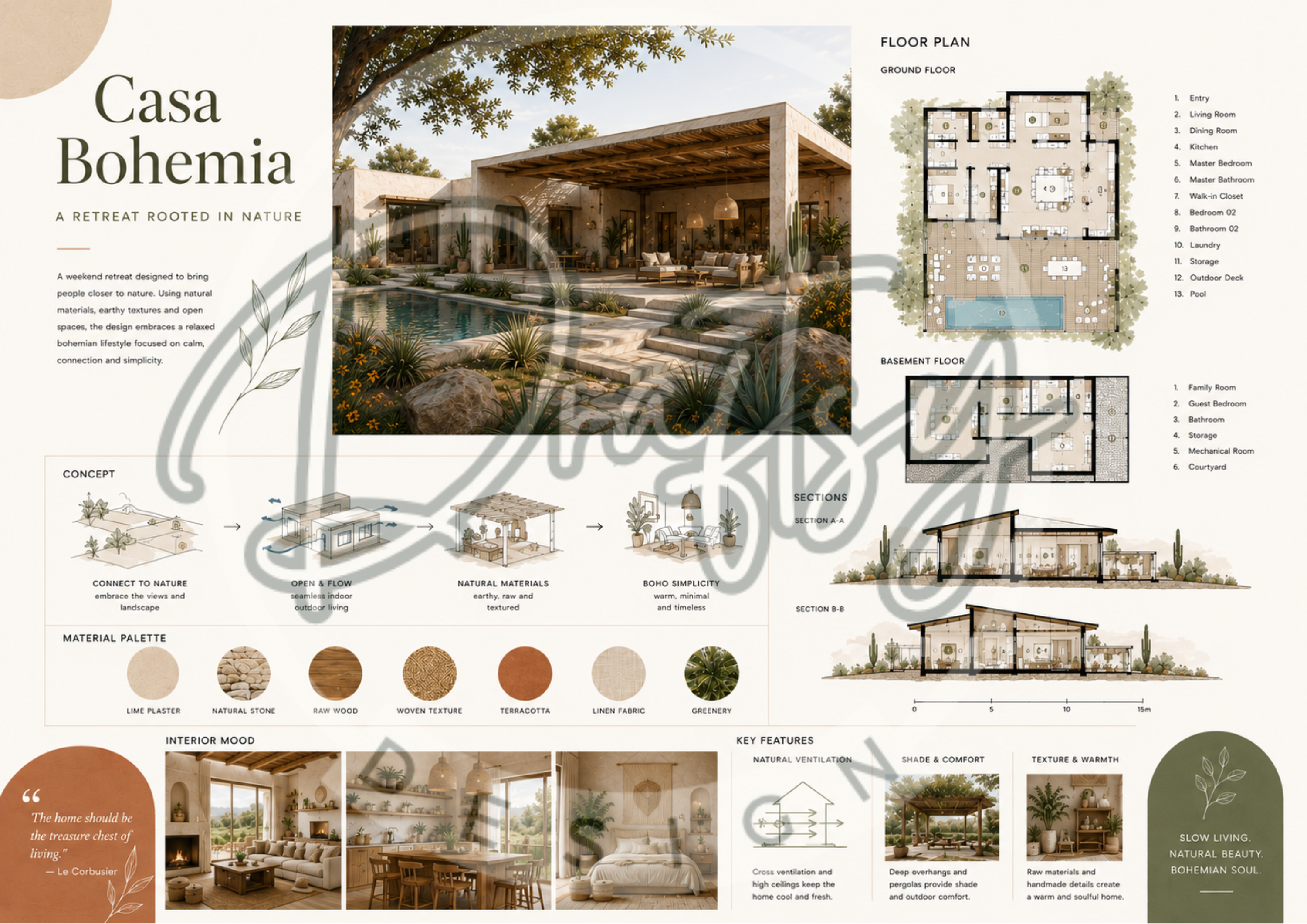 Architectural Poster Template - Casa Bohemia A3