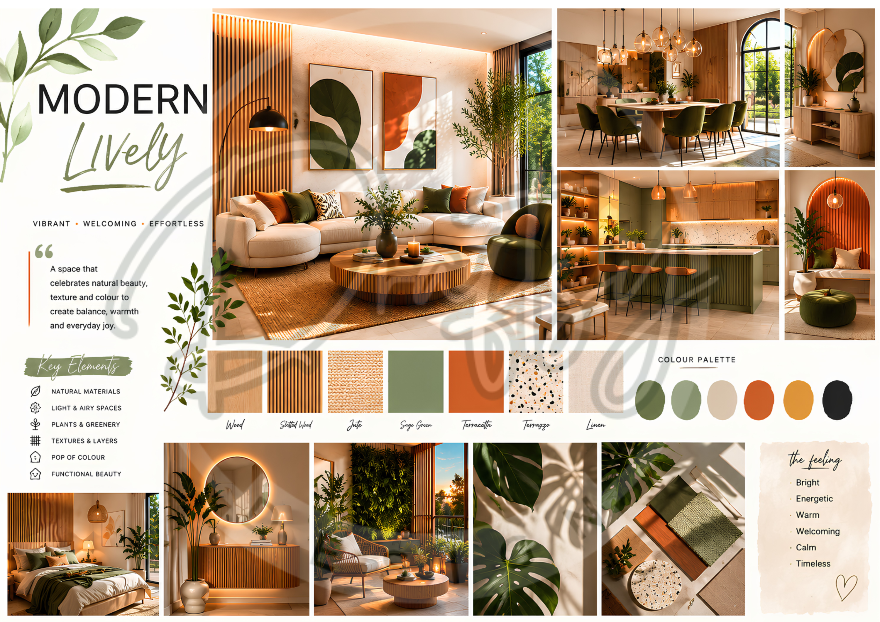 Modern Lively 02 - A3 Moodboard Canva Templates