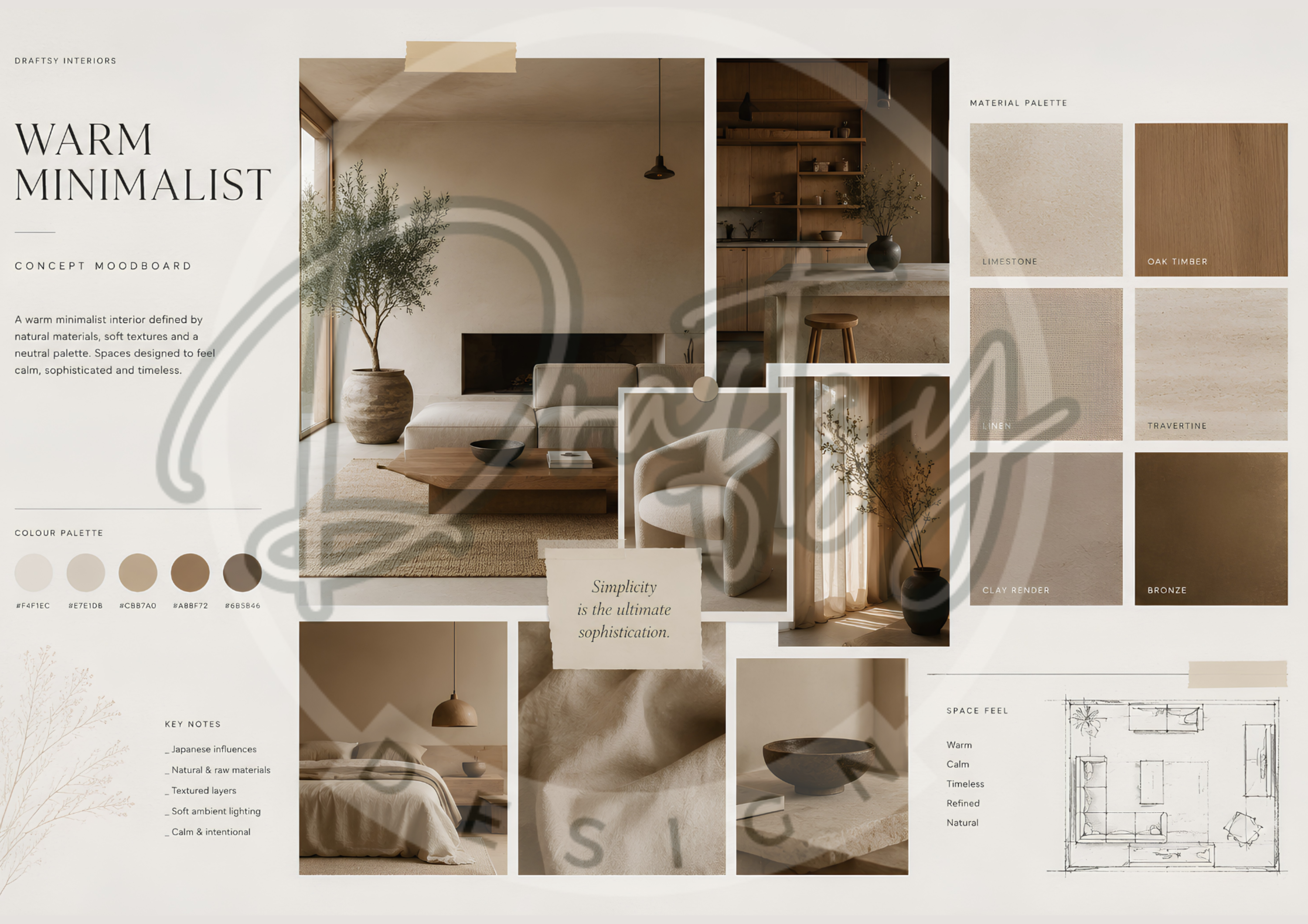 Simplicity is the ultimate sophistication 01 - A3 Moodboard Canva Templates