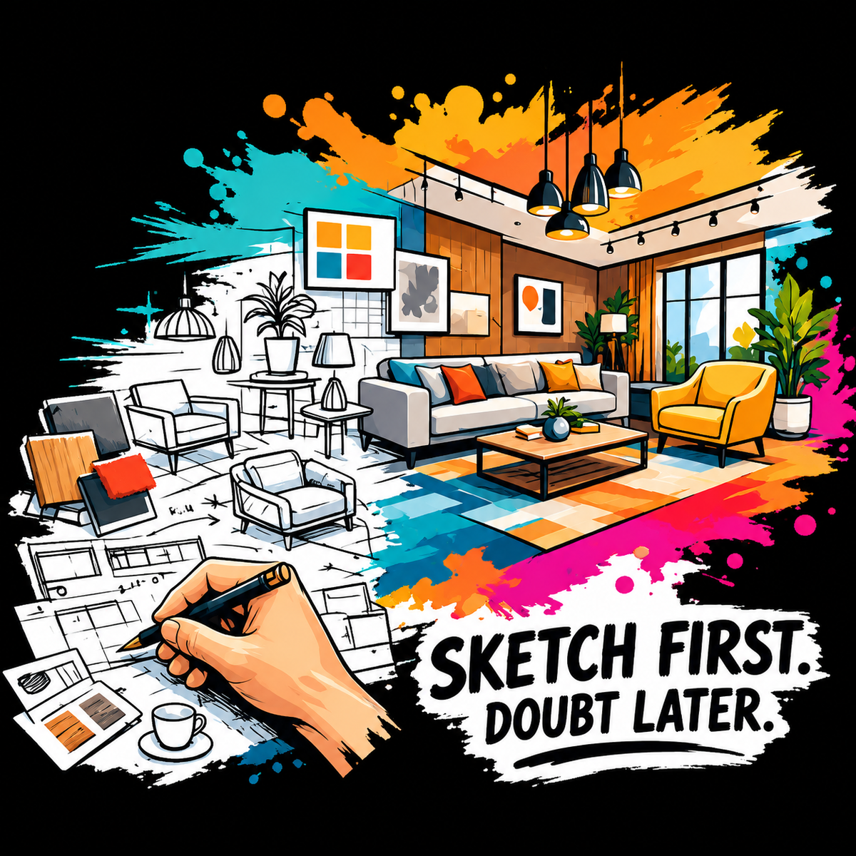 Sketch First, Doubt Later - Unisex T-Shirt